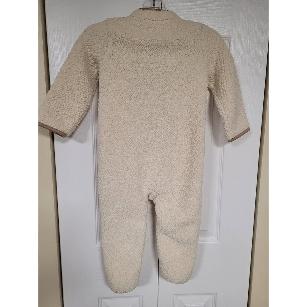 Carters Adventure Seeker Sherpa Fleece Jumpsuit Cream Tan Size 24M